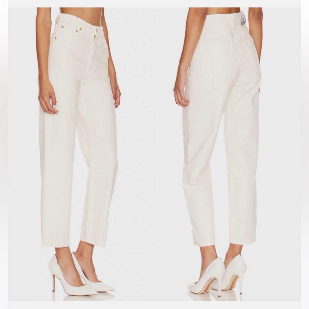 Mother SNACKS! High Waisted Double Stack Ankle Jeans Natural Size 31, new